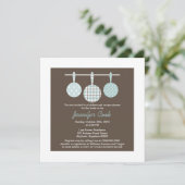 Invitation Bleu Damask Envoi de douche nuptiale (Debout devant)