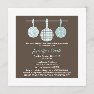 Invitation Bleu Damask Envoi de douche nuptiale