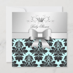 Invitation Bleu-damassé bleu sucré 311-Blackberry Baby showe