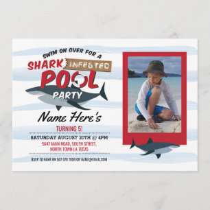 Invitation bleu d'anniversaire de photo