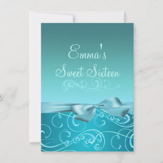 Invitation bleu d'anniversaire de remous et