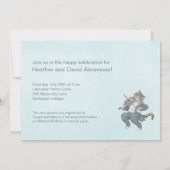 Invitation Bleu de Baby shower de chats et de foulards (Dos)