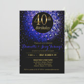 Invitation Bleu de cobalt de l'anniversaire | de confettis (Debout devant)