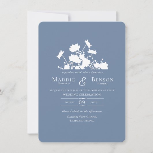 Invitation Bleu de Cornflower d'encre fleur sauvage (Devant)