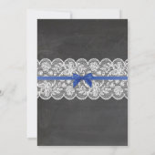 Invitation bleu de dentelle d'arc de partie (Dos)