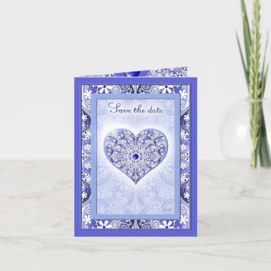 Invitation Bleu de dentelle en céramique de Grèce (Devant)