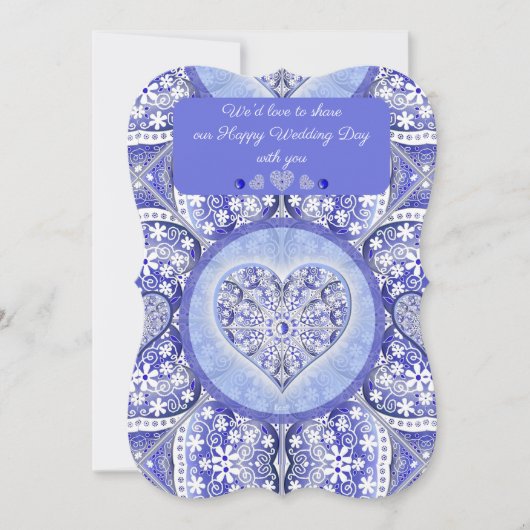 Invitation Bleu de dentelle en céramique de Grèce (Devant)