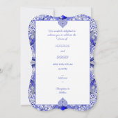 Invitation Bleu de dentelle en céramique de Grèce (Dos)