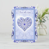 Invitation Bleu de dentelle en céramique de Grèce (Debout devant)