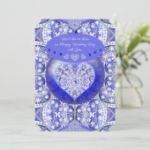 Invitation Bleu de dentelle en céramique de Grèce (Debout devant)