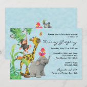 Invitation Bleu de │ d'invitations de baby shower de bébés de (Devant / Derrière)