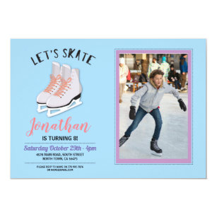 Invitations Faire Part Cartes Anniversaire Patinage Zazzle Be