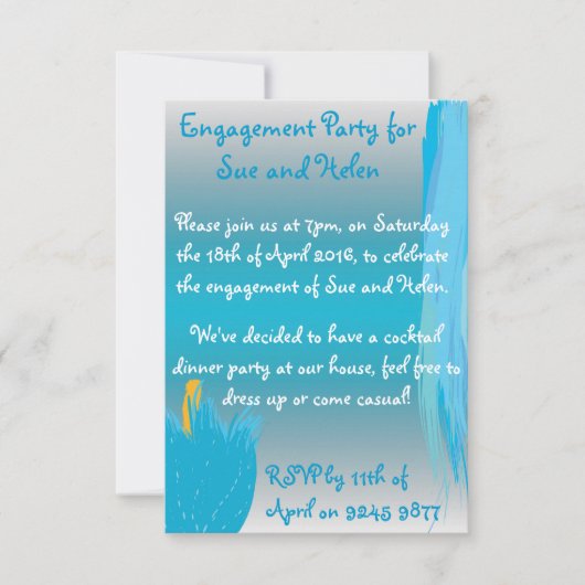 Invitation bleu de fleur (Devant)