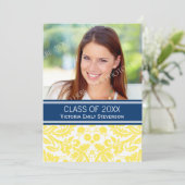 Invitation Bleu de jaune d'invitation de fête de remise des (Debout devant)