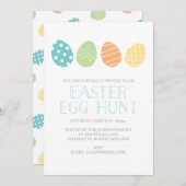 Invitation Bleu de la Fête de chasse aux oeufs de (Devant / Derrière)