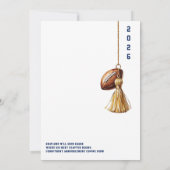 Invitation Bleu de la marine américaine de football (Dos)