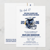 Invitation Bleu de la marine américaine de football (Devant / Derrière)