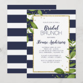 Invitation Bleu de la marine Brûlure de la mariée (Devant / Derrière)