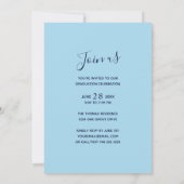 Invitation Bleu de la marine Fête de graduation photo (Dos)