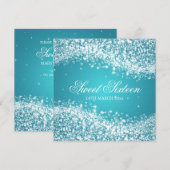 Invitation Bleu de la vague de Sweet sixteen (Devant / Derrière)