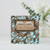 Invitation Bleu de mariage de plage de dauphin d'invitation (Debout devant)