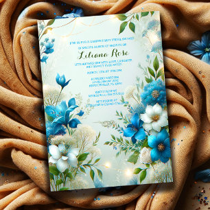 Invitation Bleu de mariée à être Botanticals Jardin de fête D