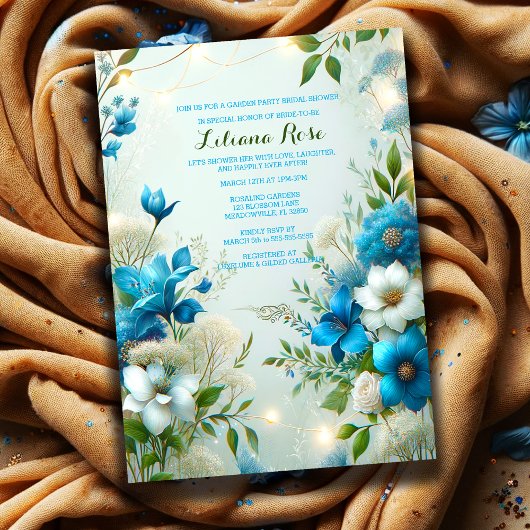 Invitation Bleu de mariée à être Botanticals Jardin de fête D