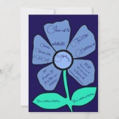 Invitation Bleu de marine 60e anniversaire simple Doodle Flow (Devant)