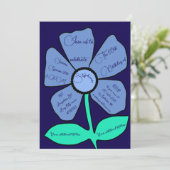 Invitation Bleu de marine 60e anniversaire simple Doodle Flow (Debout devant)