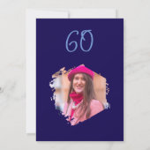 Invitation Bleu de marine 60e anniversaire simple Doodle Flow (Dos)