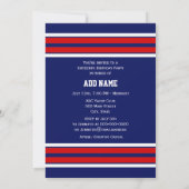 Invitation Bleu de marine avec Red White Strips Team Jersey (Dos)