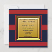 Invitation Bleu de marine Bleu Bleu Rayures Ancre Mariage Inv (Dos)