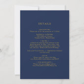 Invitation Bleu de marine classique | Mariage Silver All In O (Dos)