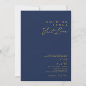 Invitation Bleu de marine moderne | Gold Nothing Fancy Mariag (Devant)