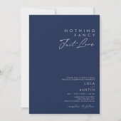 Invitation Bleu de marine moderne | Silver Nothing Fancy Mari (Devant)