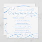 Invitation bleu de sainte communion (Devant / Derrière)