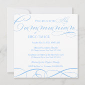 Invitation bleu de sainte communion (Devant)