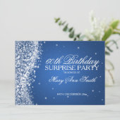 Invitation Bleu de scintillement de vague de fête (Debout devant)