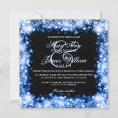 Invitation Bleu de Sparkling Lights Mariage (Devant)