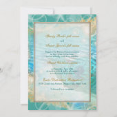 Invitation Bleu de tortue de mariage de thème de plage (Dos)