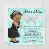 Invitation Bleu de turquoise de baby shower de bébé (Devant)