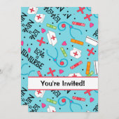 Invitation Bleu de turquoise de célébration de fête (Devant / Derrière)