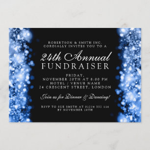 Invitation Bleu d'entreprise formel de gala de collecteur de