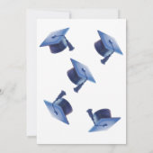 Invitation Bleu Deux diplômés casquette Double Graduation Par (Dos)