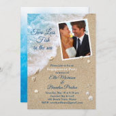 Invitation Bleu Deux poissons en moins dans la mer Fiançaille (Devant / Derrière)