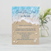 Invitation Bleu Deux poissons en moins dans le Mariage de pos (Debout devant)