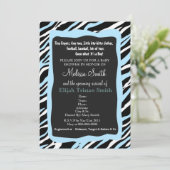 Invitation Bleu d'invitation de baby shower d'impression de (Debout devant)