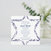 Invitation Bleu d'invitation de bat mitzvah de barre (Debout devant)