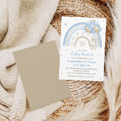 Invitation Bleu doux Bunny Bleu Baby shower arc-en-ciel