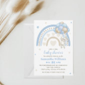 Invitation Bleu doux Bunny Bleu Baby shower arc-en-ciel